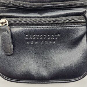 Vintage Eastsport NY Black Vegan Vinyl fanny pack bum bag waist pack